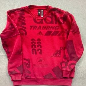 Adidas Red Graphic Crewneck Sweater